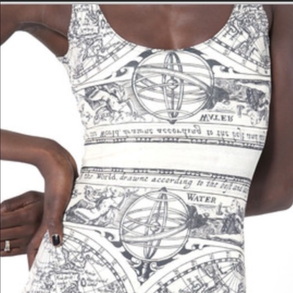 Blackmilk ancient maps dress museum piece